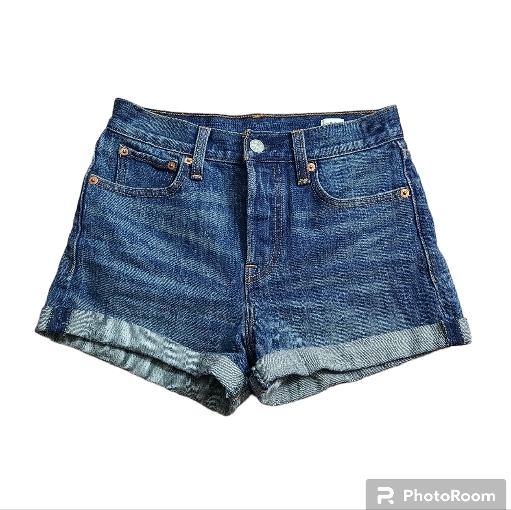 Levi's Wedgie High Rise Denim Shorts White Oak Cone Jeans Short Women's Size 25